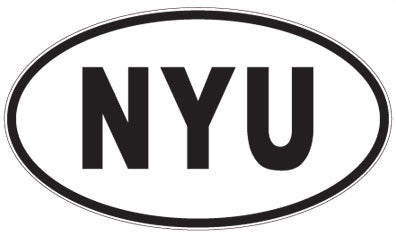 NYU - 3 Letter Initials Oval Sticker