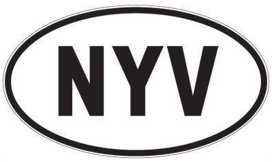 NYV - 3 Letter Initials Oval Sticker