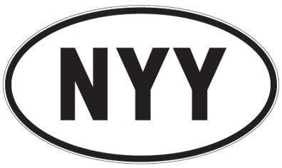 NYY - 3 Letter Initials Oval Sticker