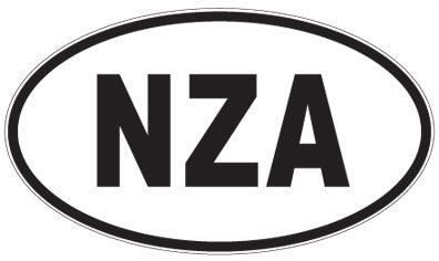 NZA - 3 Letter Initials Oval Sticker