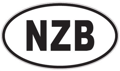NZB - 3 Letter Initials Oval Sticker