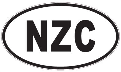 NZC - 3 Letter Initials Oval Sticker