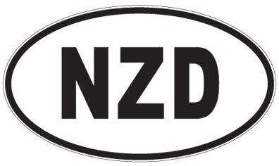 NZD - 3 Letter Initials Oval Sticker