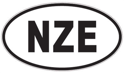 NZE - 3 Letter Initials Oval Sticker