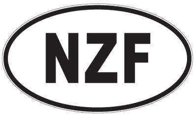 NZF - 3 Letter Initials Oval Sticker