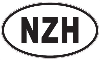NZH - 3 Letter Initials Oval Sticker
