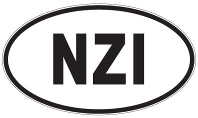 NZI - 3 Letter Initials Oval Sticker