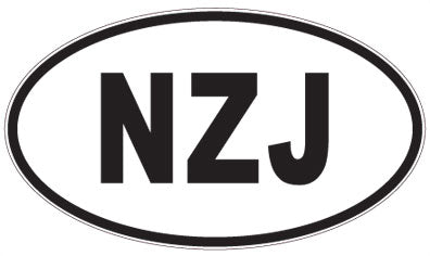 NZJ - 3 Letter Initials Oval Sticker
