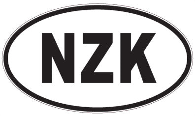 NZK - 3 Letter Initials Oval Sticker