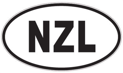 NZL - 3 Letter Initials Oval Sticker