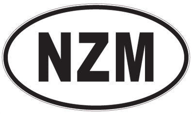 NZM - 3 Letter Initials Oval Sticker