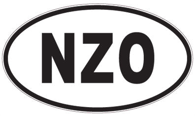 NZO - 3 Letter Initials Oval Sticker