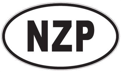 NZP - 3 Letter Initials Oval Sticker