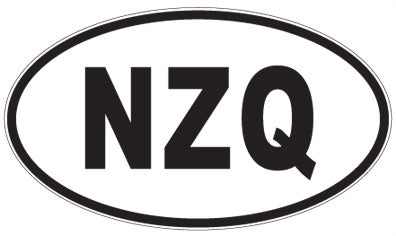 NZQ - 3 Letter Initials Oval Sticker