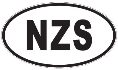 NZS - 3 Letter Initials Oval Sticker