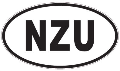 NZU - 3 Letter Initials Oval Sticker