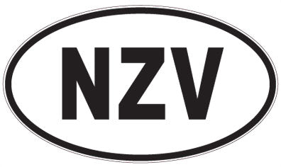 NZV - 3 Letter Initials Oval Sticker