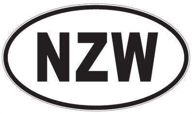 NZW - 3 Letter Initials Oval Sticker