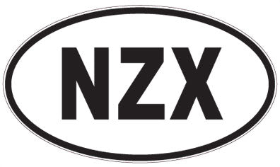 NZX - 3 Letter Initials Oval Sticker