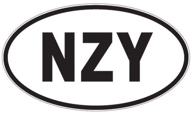 NZY - 3 Letter Initials Oval Sticker