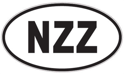 NZZ - 3 Letter Initials Oval Sticker