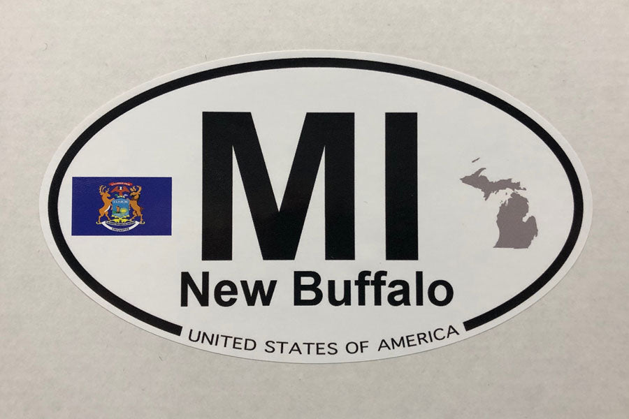 New Buffalo Michigan Oval Sticker