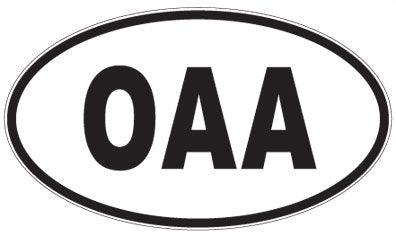 OAA - 3 Letter Initials Oval Sticker
