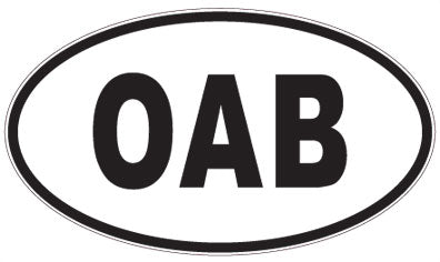 OAB - 3 Letter Initials Oval Sticker