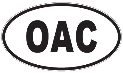 OAC - 3 Letter Initials Oval Sticker