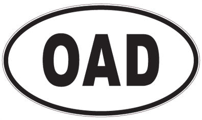 OAD - 3 Letter Initials Oval Sticker