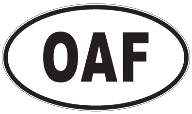 OAF - 3 Letter Initials Oval Sticker