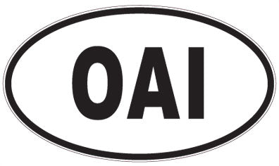 OAI - 3 Letter Initials Oval Sticker