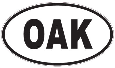 OAK - 3 Letter Initials Oval Sticker