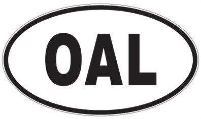 OAL - 3 Letter Initials Oval Sticker