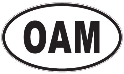 OAM - 3 Letter Initials Oval Sticker
