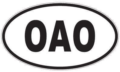 OAO - 3 Letter Initials Oval Sticker