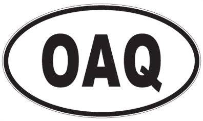 OAQ - 3 Letter Initials Oval Sticker