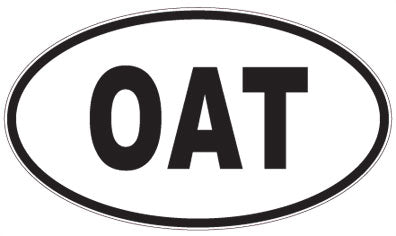 OAT - 3 Letter Initials Oval Sticker