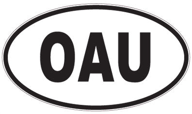 OAU - 3 Letter Initials Oval Sticker