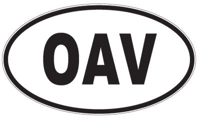 OAV - 3 Letter Initials Oval Sticker
