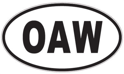 OAW - 3 Letter Initials Oval Sticker