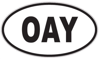 OAY - 3 Letter Initials Oval Sticker