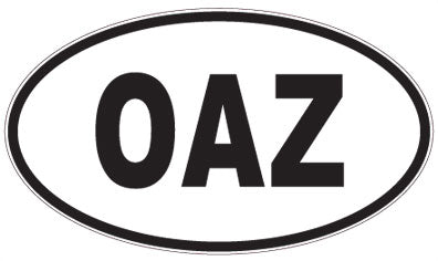 OAZ - 3 Letter Initials Oval Sticker