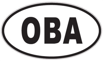 OBA - 3 Letter Initials Oval Sticker
