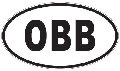 OBB - 3 Letter Initials Oval Sticker