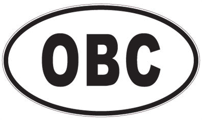 OBC - 3 Letter Initials Oval Sticker