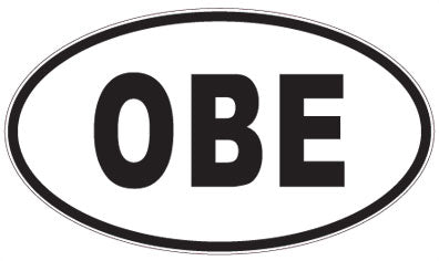 OBE - 3 Letter Initials Oval Sticker