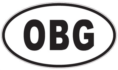 OBG - 3 Letter Initials Oval Sticker