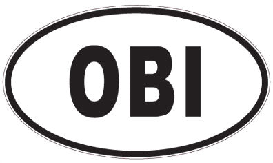 OBI - 3 Letter Initials Oval Sticker