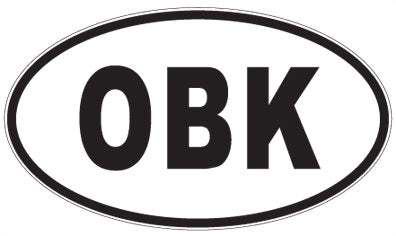 OBK - 3 Letter Initials Oval Sticker